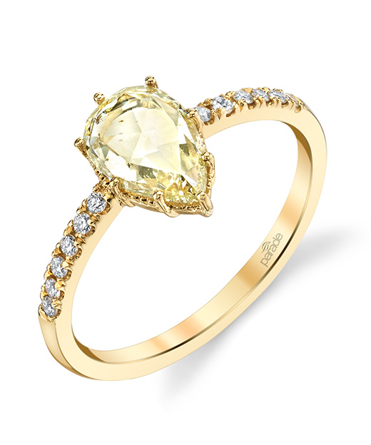 Fancy yellow diamond designer engagement ring by Parade Design.