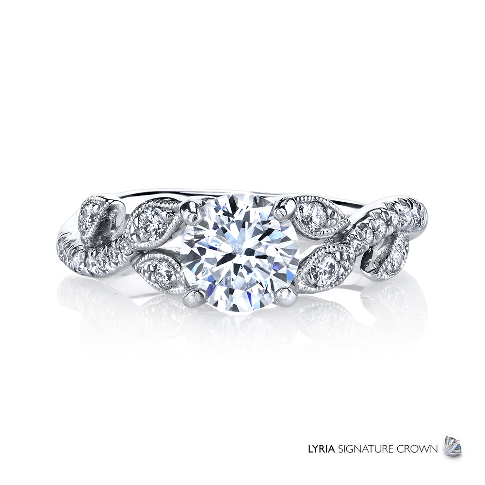 Floral designer diamond engagement ring.
