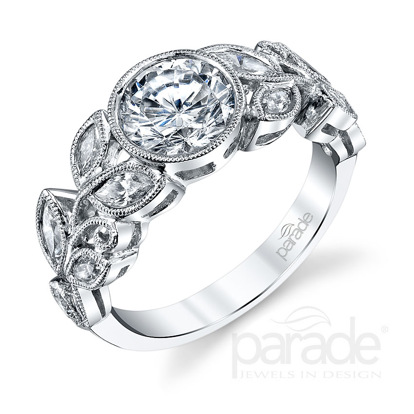 Nature inspired designer diamond engagement ring by Parade Design.