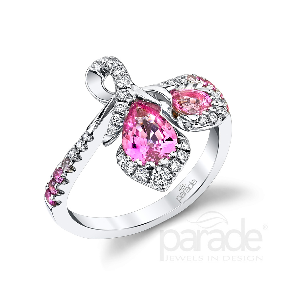 Diamond and Pink Sapphire fashion ring.