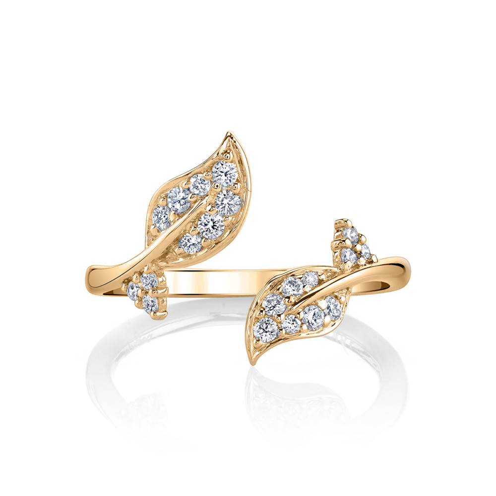Designer floral diamond and gold wrap ring by Parade Design.