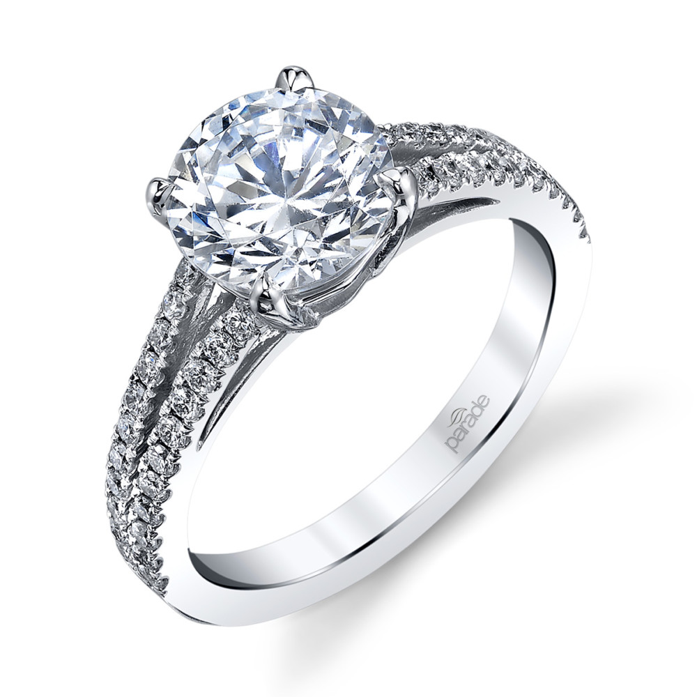 Classic split shank diamond designer engagement ring by Parade Design.