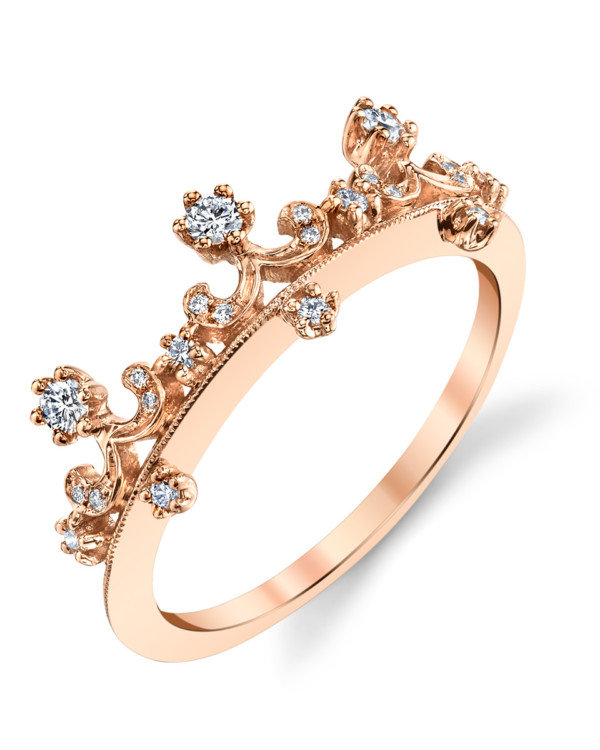 Designer diamond fashion crown ring by Parade Design.