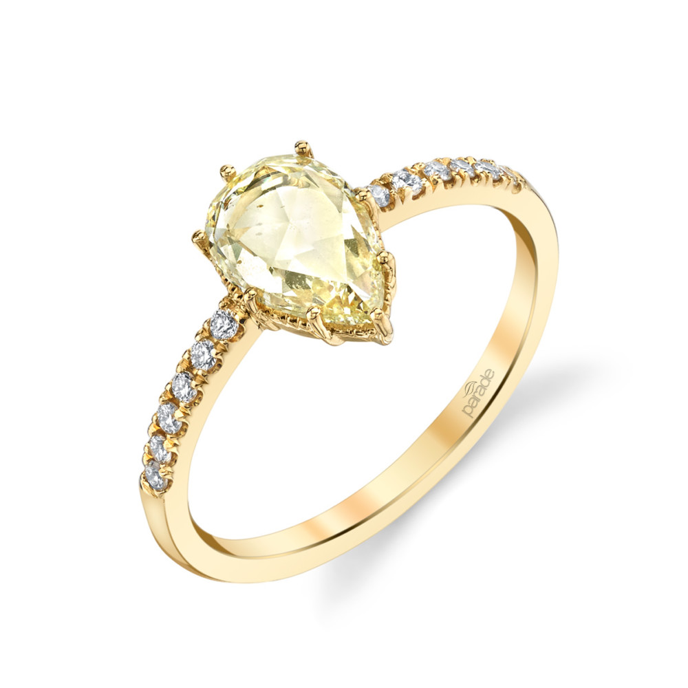 Fancy yellow diamond designer engagement ring by Parade Design.