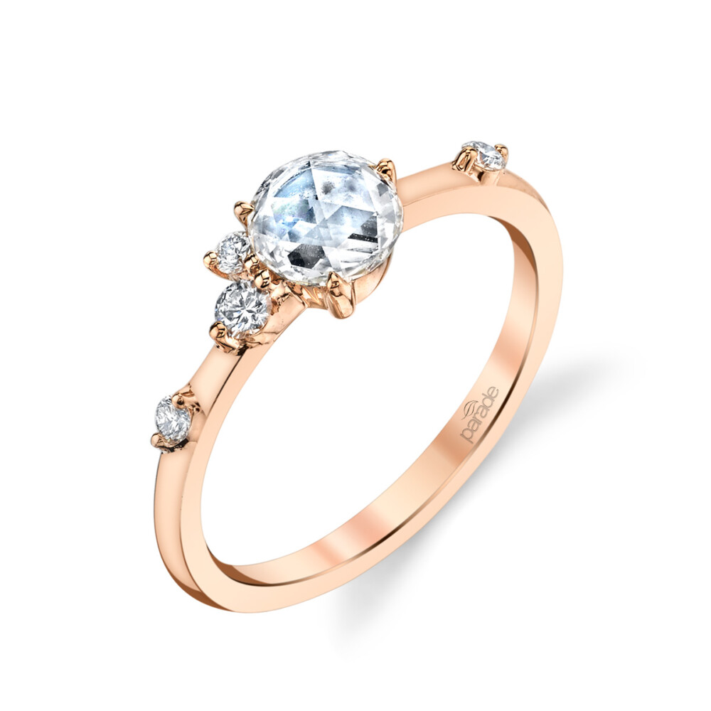 Designer diamond engagement ring with rose cut diamond by Parade Design.