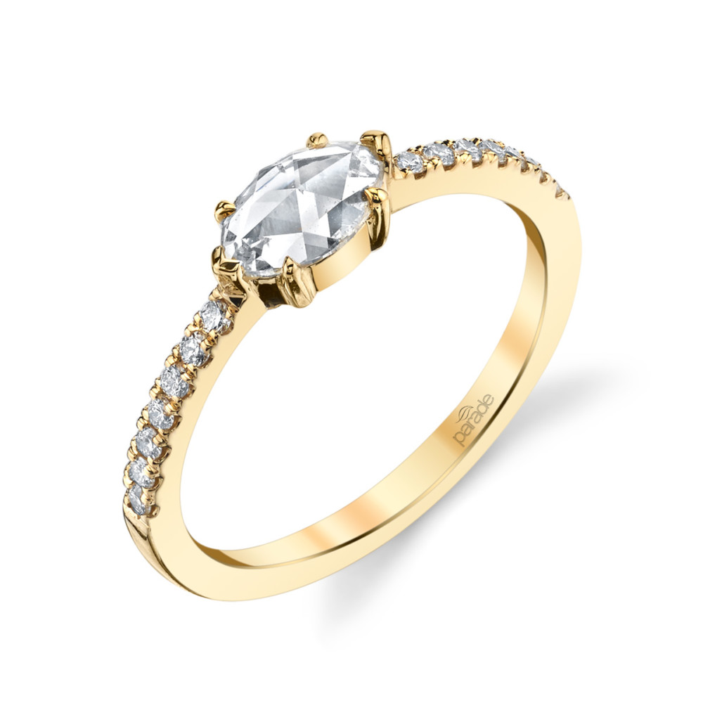 Designer marquise rose cut diamond engagement ring by Parade Design.
