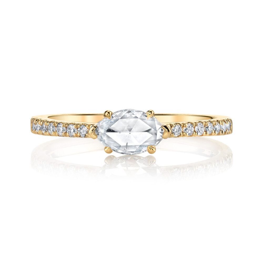 Designer marquise rose cut diamond engagement ring by Parade Design.