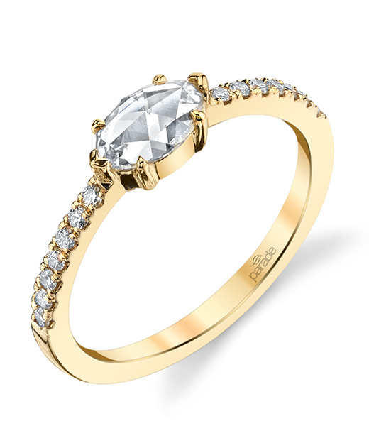 Designer marquise rose cut diamond engagement ring by Parade Design.