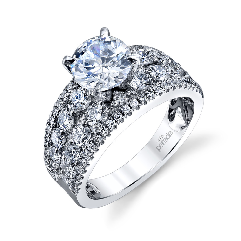 Contemporary designer diamond large engagement ring by Parade Design.
