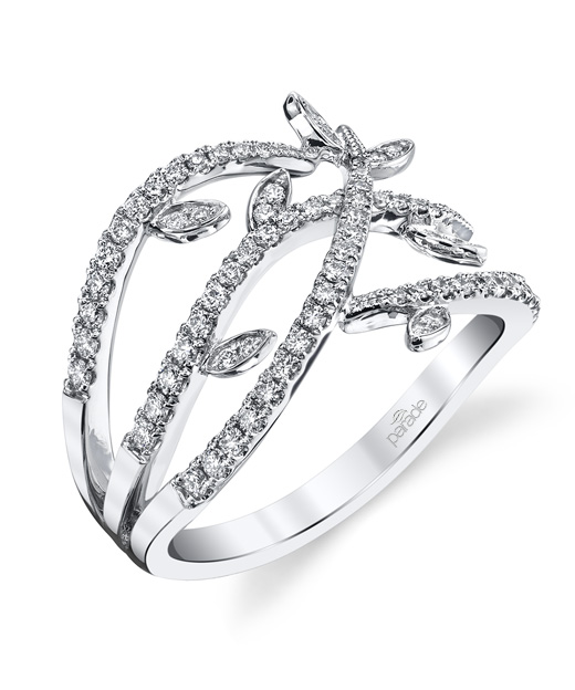 Nature-inspired designer diamond fashion ring by Parade Design.