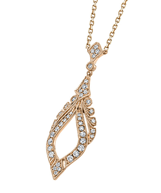 Designer vintage inspired diamond fashion necklace by Parade Design.