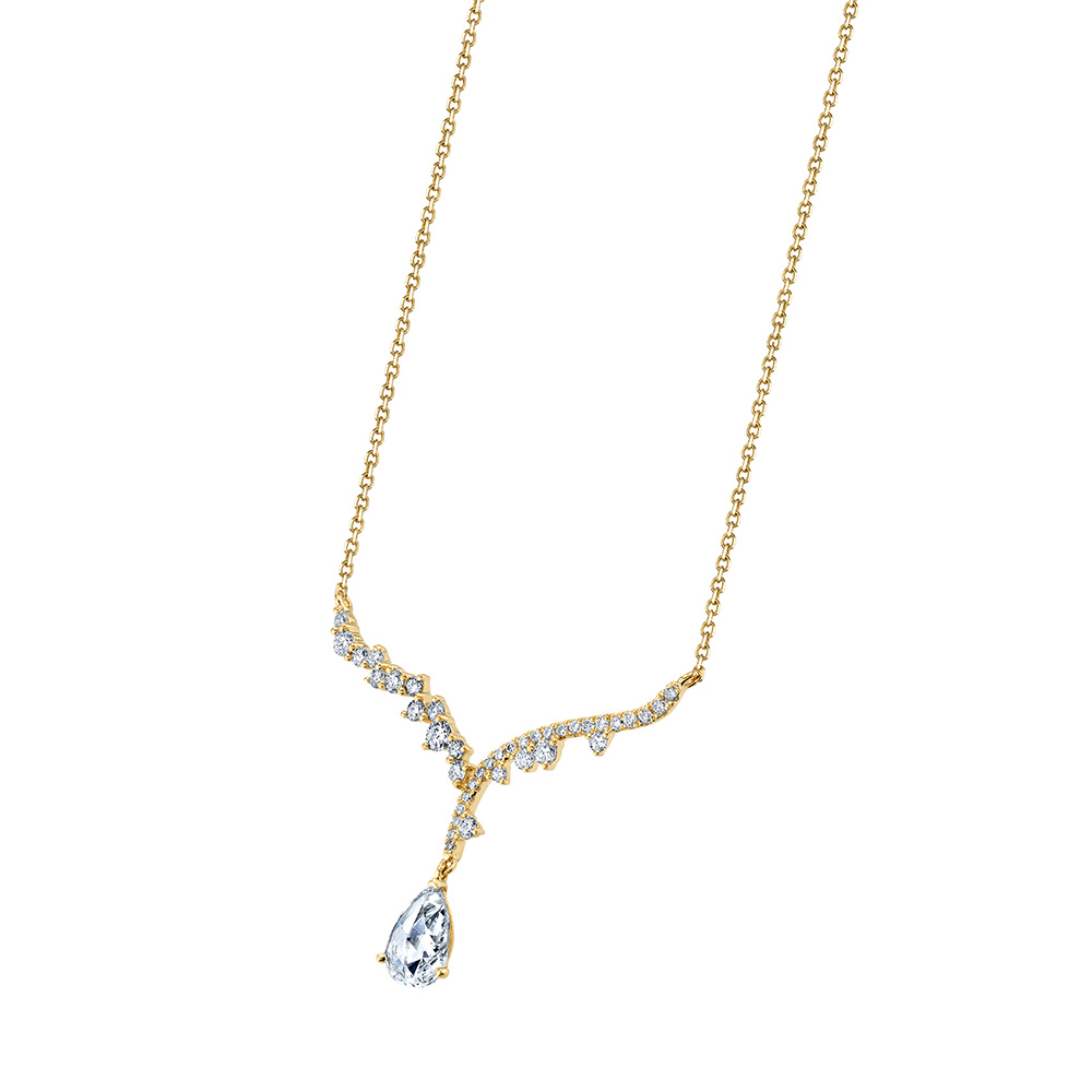 Designer diamond, rose cut diamond necklace by Parade Design.