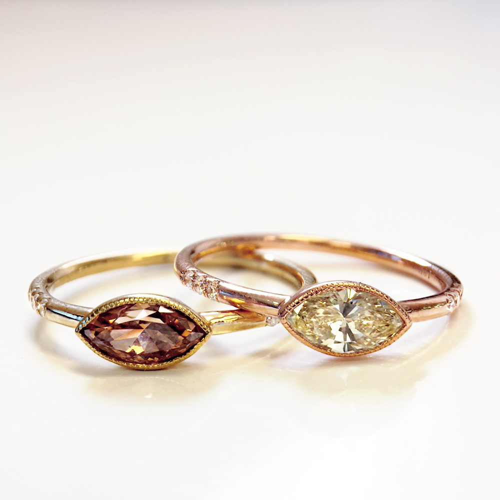 Designer fancy colored natural diamond ring by Parade Design.