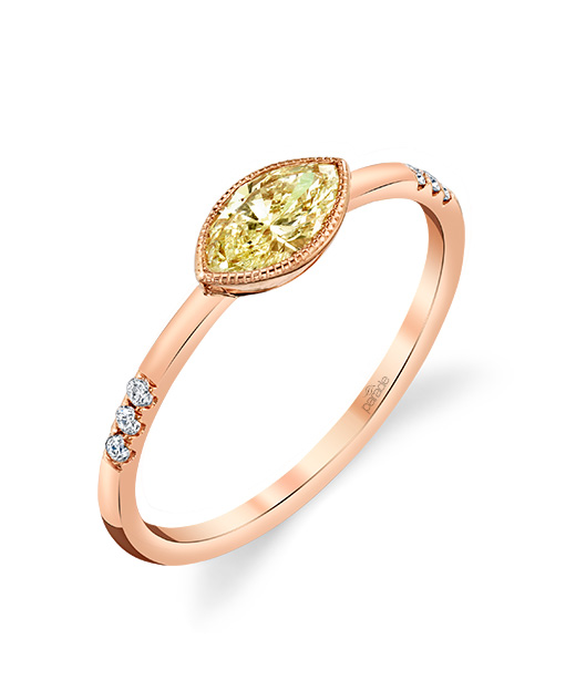 Designer fancy colored natural diamond ring by Parade Design.