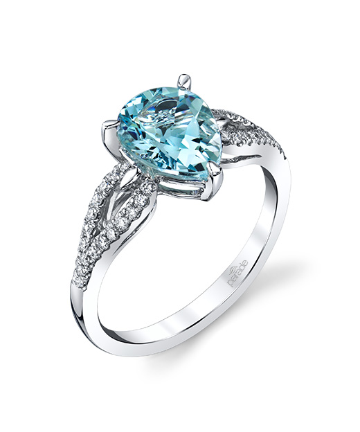 Designer diamond and blue zircon ring by Parade Design.