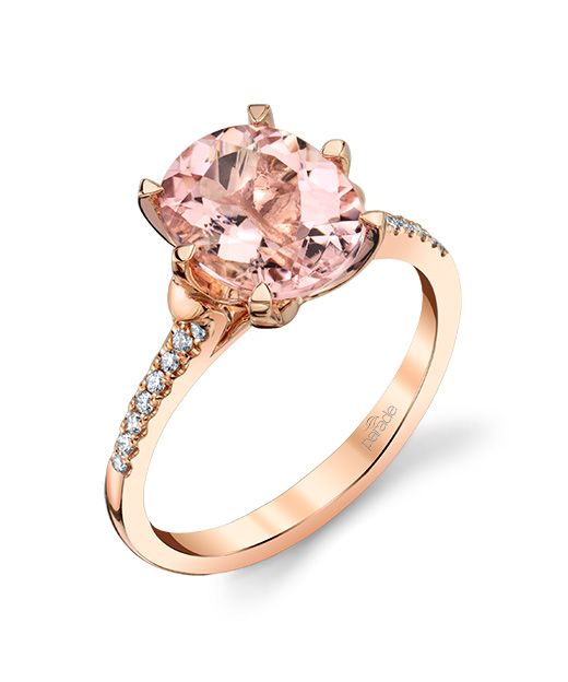 Designer diamond and morganite ring by Parade Design.