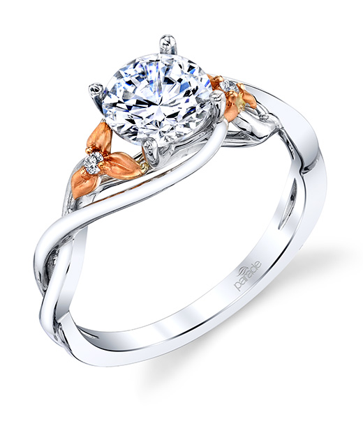Nature-inspired designer diamond floral engagement ring by Parade Design.