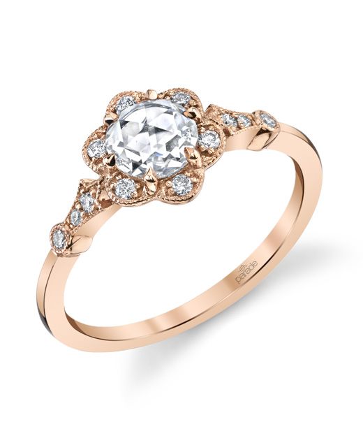 Designer diamond rose cut diamond ring by Parade Design.