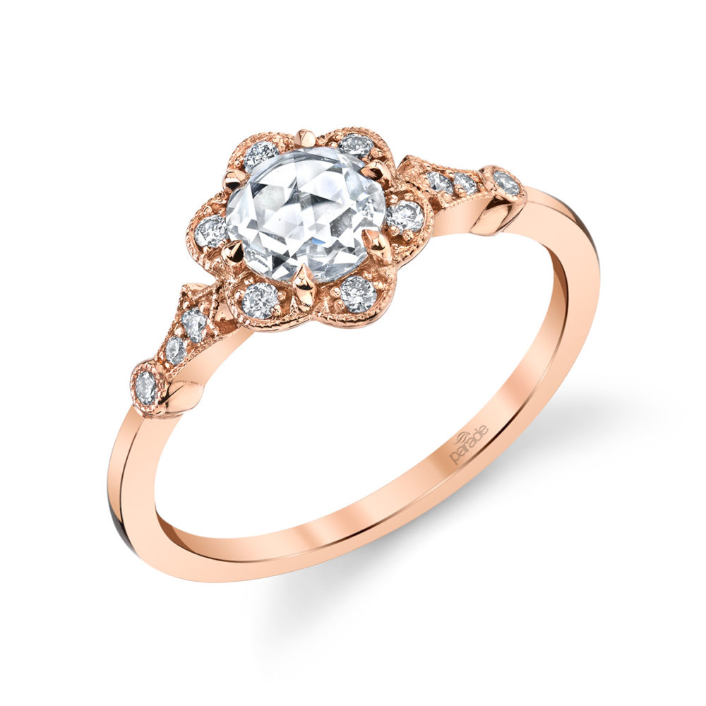 Designer diamond rose cut diamond ring by Parade Design.