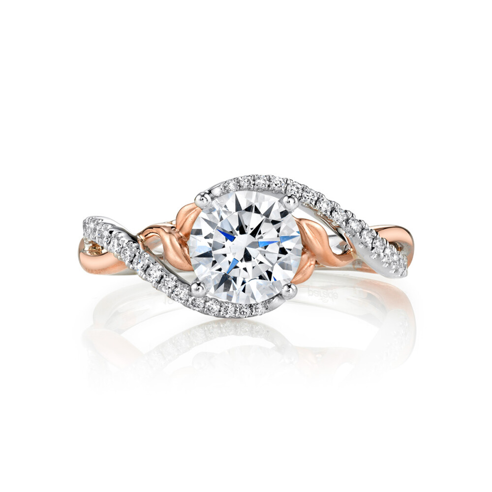 Designer diamond, contemporary, nature inspired engagement ring by Parade Design.