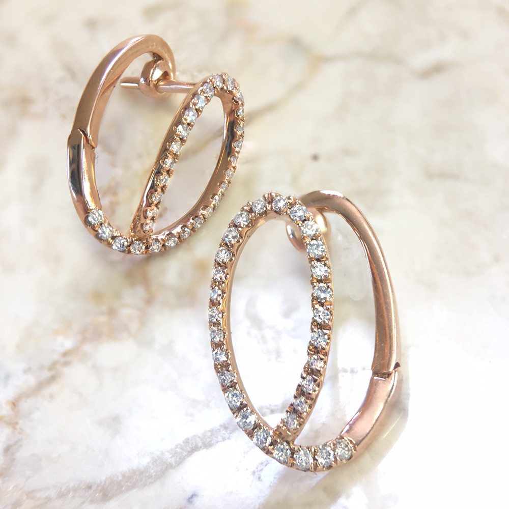 Designer diamond fashion hoop earrings by Parade Design.