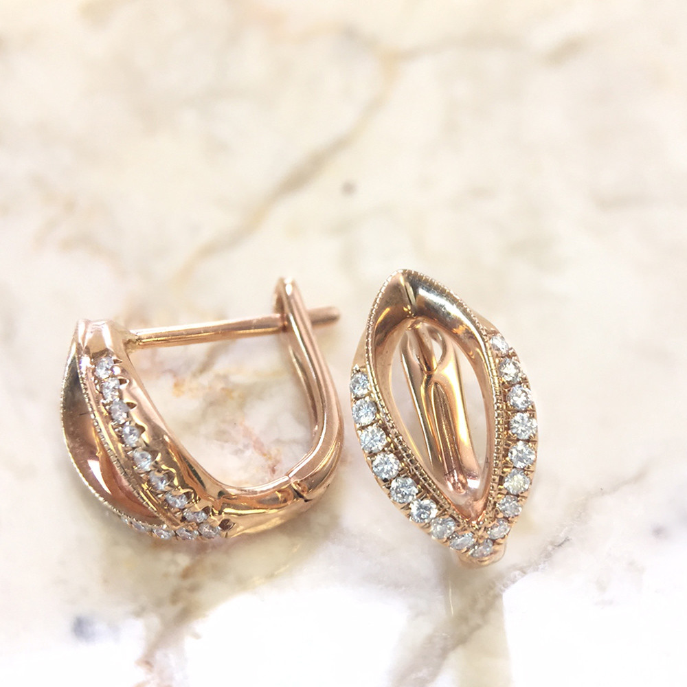 Designer diamond fashion hoop earrings by Parade Design.