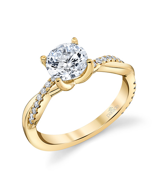 14k Gold Oval Blue-Topaz and Diamond Heart Shape Swirl Filigree Fashion Promise Ring 6 x 4 MM ctw 0.40 Carat